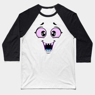 Funny creepy monster face Baseball T-Shirt